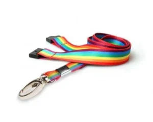 Rainbow Lanyards 15mm with Metal Oval Clip - Pack of 100