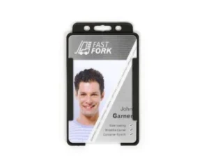 Sinlge Biobadge Black Card Holders Portrait Promotions Only Lanyards